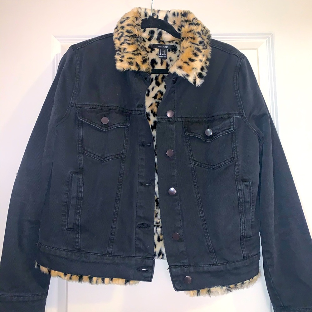 Forever21 Fur Denim Jacket